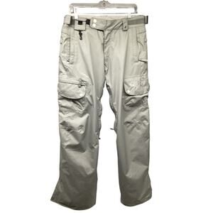 686 Beige Snowboarding Ski Cargo Pants Medium Adjustable Removable Liner